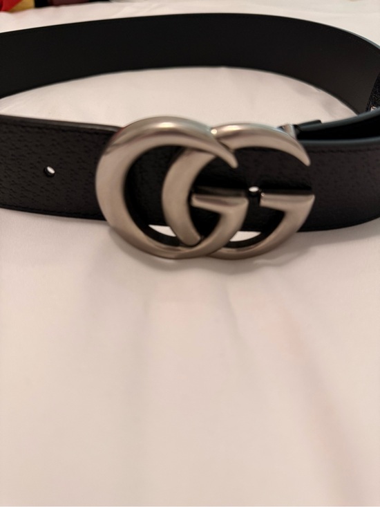Gucci Accessories - Gucci Black Leather Belt with Silver Double G Buckle